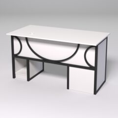 Стол для компьютера СК-33 (Левосторонний) СТРОНГ в стиле ЛОФТ декор №1, Белый