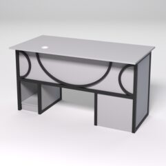 Стол для компьютера СК-33 (Левосторонний) СТРОНГ в стиле ЛОФТ декор №1, Серый