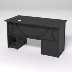 Стол для компьютера СК-33 (Левосторонний) СТРОНГ в стиле ЛОФТ декор №1, Черный