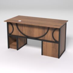 Стол для компьютера СК-33 (Левосторонний) СТРОНГ в стиле ЛОФТ декор №1, Орех