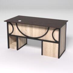 Стол для компьютера СК-33 (Левосторонний) СТРОНГ в стиле ЛОФТ декор №1, Дуб Венге и Дуб Сонома