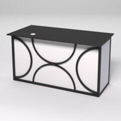 Стол для компьютера СК-33А (Левосторонний) СТРОНГ в стиле ЛОФТ декор №1, Черный и Белый