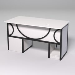 Стол для компьютера СК-34 (Правосторонний) СТРОНГ в стиле ЛОФТ декор №1, Белый