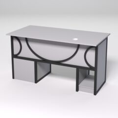 Стол для компьютера СК-34 (Правосторонний) СТРОНГ в стиле ЛОФТ декор №1, Серый