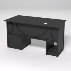 Стол для компьютера СК-34 (Правосторонний) СТРОНГ в стиле ЛОФТ декор №1, Черный