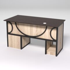Стол для компьютера СК-34 (Правосторонний) СТРОНГ в стиле ЛОФТ декор №1, Дуб Венге и Дуб Сонома