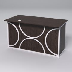 Стол для компьютера СК-34А (Правосторонний) СТРОНГ в стиле ЛОФТ декор №1, Дуб Венге + металлический каркас Белый