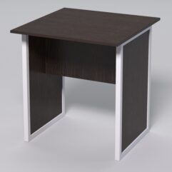 Стол журнальный СС-41 СТРОНГ в стиле ЛОФТ декор №1, Дуб Венге + металлический каркас Белый