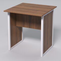 Стол журнальный СС-41 СТРОНГ в стиле ЛОФТ декор №1, Орех + металлический каркас Белый