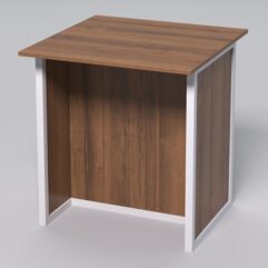 Стол журнальный СС-41А СТРОНГ в стиле ЛОФТ декор №1, Орех + металлический каркас Белый