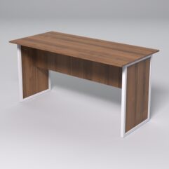 Стол для совещаний СС-44 СТРОНГ в стиле ЛОФТ, Орех + металлический каркас Белый