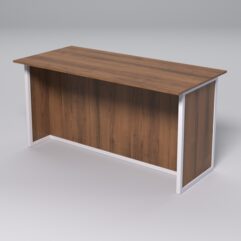 Стол для совещаний СС-44А СТРОНГ в стиле ЛОФТ, Орех + металлический каркас Белый