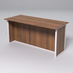 Стол для переговоров СС-45А СТРОНГ в стиле ЛОФТ, Орех + металлический каркас Белый