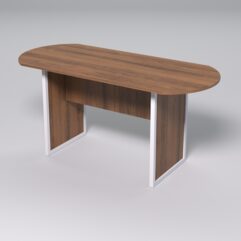 Стол для совещаний СС-46 СТРОНГ в стиле ЛОФТ, Орех + металлический каркас Белый