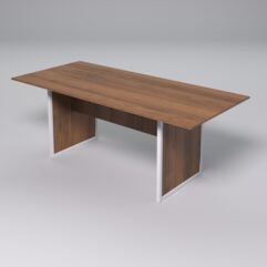 Стол для заседаний НТ-200.90 СТРОНГ в стиле ЛОФТ, Орех + металлический каркас Белый