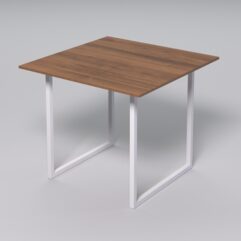 Стол для переговоров НТ-090 СТРОНГ в стиле ЛОФТ, Орех + металлический каркас Белый