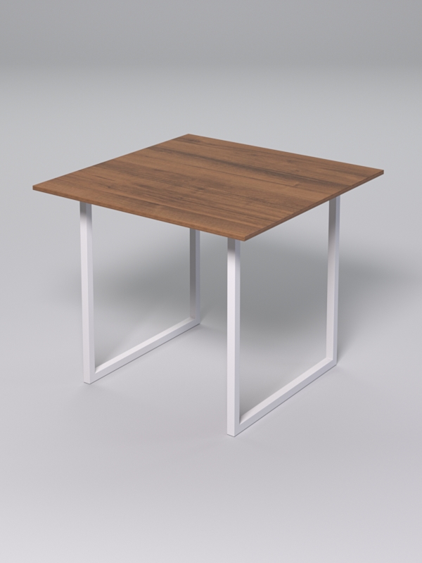 Стол для переговоров НТ-090 СТРОНГ в стиле ЛОФТ, Орех + металлический каркас Белый