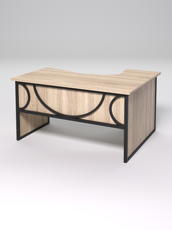 Стол эргономичный левосторонний НТ-040 СТРОНГ в стиле ЛОФТ декор №1, Дуб Сонома