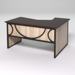 Стол эргономичный левосторонний НТ-040 СТРОНГ в стиле ЛОФТ декор №1, Дуб Венге и Дуб Сонома