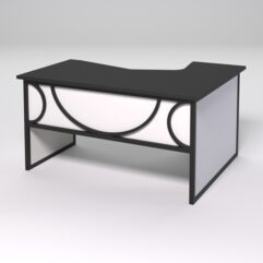 Стол эргономичный левосторонний НТ-040 СТРОНГ в стиле ЛОФТ декор №1, Черный и Белый