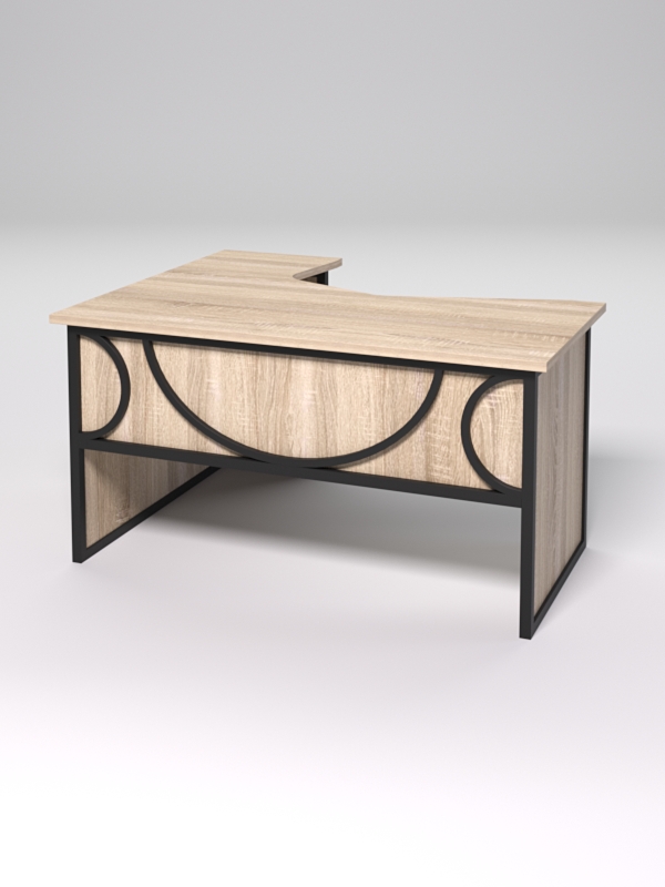 Стол эргономичный правосторонний НТ-040 СТРОНГ в стиле ЛОФТ декор №1, Дуб Сонома