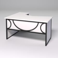 Стол эргономичный правосторонний НТ-040 СТРОНГ в стиле ЛОФТ декор №1, Белый