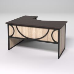 Стол эргономичный правосторонний НТ-040 СТРОНГ в стиле ЛОФТ декор №1, Дуб Венге и Дуб Сонома