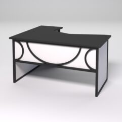 Стол эргономичный правосторонний НТ-040 СТРОНГ в стиле ЛОФТ декор №1, Черный и Белый