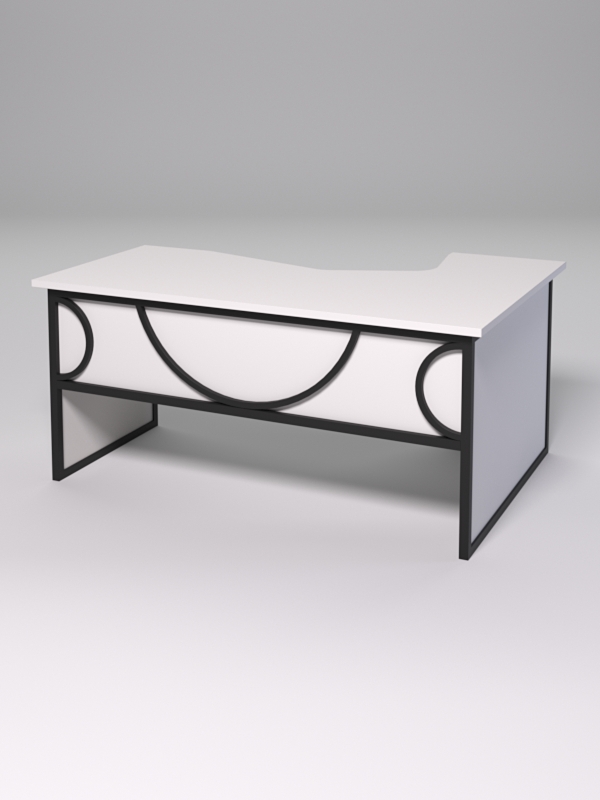 Стол эргономичный левосторонний НТ-060 СТРОНГ в стиле ЛОФТ декор №1, Белый