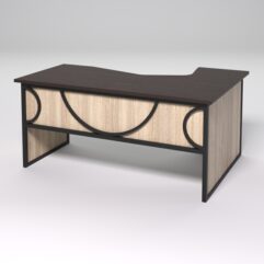 Стол эргономичный левосторонний НТ-060 СТРОНГ в стиле ЛОФТ декор №1, Дуб Венге и Дуб Сонома