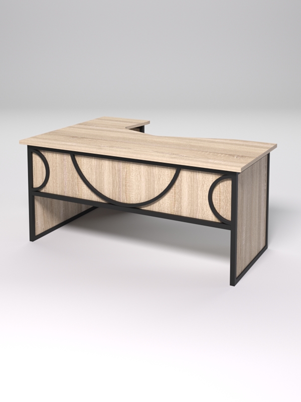 Стол эргономичный правосторонний НТ-060 СТРОНГ в стиле ЛОФТ декор №1, Дуб Сонома