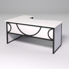 Стол эргономичный правосторонний НТ-060 СТРОНГ в стиле ЛОФТ декор №1, Белый