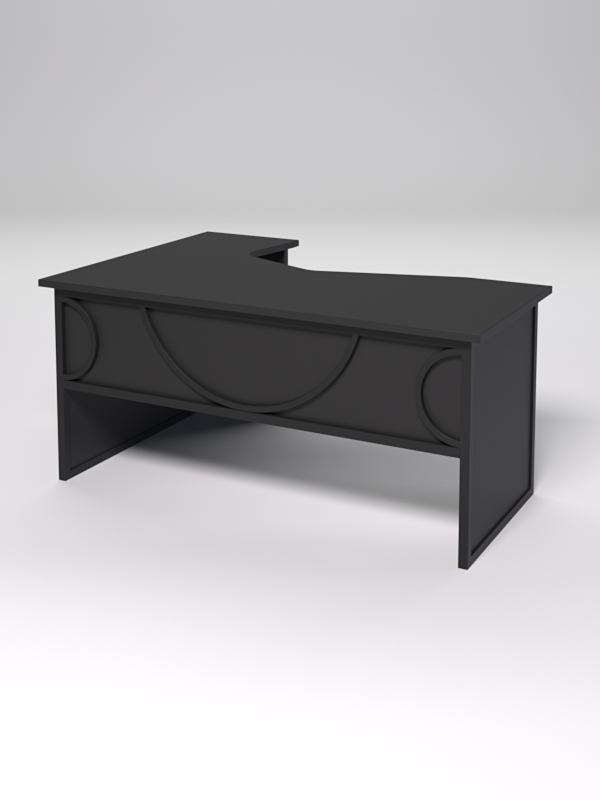 Стол эргономичный правосторонний НТ-060 СТРОНГ в стиле ЛОФТ декор №1, Черный