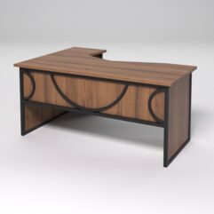 Стол эргономичный правосторонний НТ-060 СТРОНГ в стиле ЛОФТ декор №1, Орех