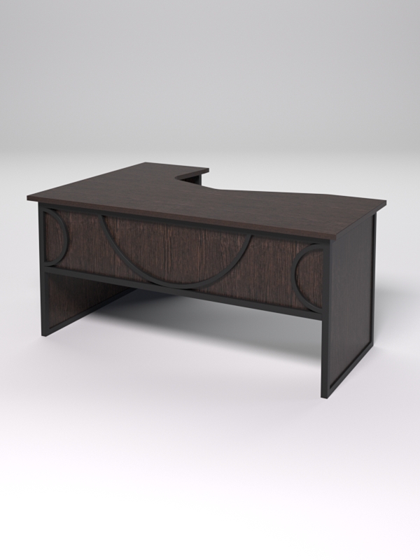 Стол эргономичный правосторонний НТ-060 СТРОНГ в стиле ЛОФТ декор №1, Дуб Венге