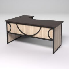 Стол эргономичный правосторонний НТ-060 СТРОНГ в стиле ЛОФТ декор №1, Дуб Венге и Дуб Сонома