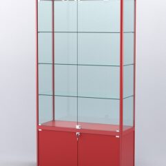Витрина АЛПРО №1-400-2 (задняя стенка - стекло), Красный