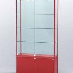 Витрина АЛПРО №1-300-2 (задняя стенка - стекло), Красный