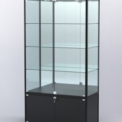 Витрина АЛПРО №1-500-3 (задняя стенка - зеркало), Черный