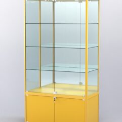 Витрина АЛПРО №1-500-3 (задняя стенка - зеркало), Желтый