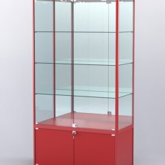 Витрина АЛПРО №1-500-3 (задняя стенка - зеркало), Красный