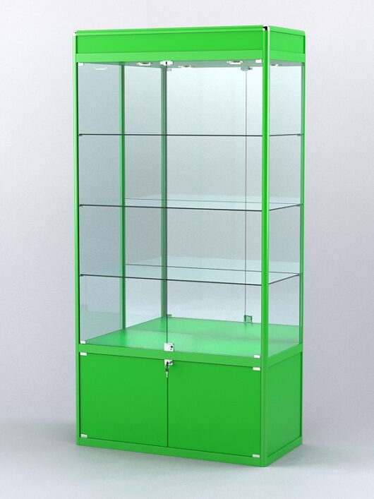 Витрина АЛПРО №1-500-3 (задняя стенка - зеркало), Зеленый
