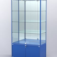 Витрина АЛПРО №1-500-3 (задняя стенка - зеркало), Синий