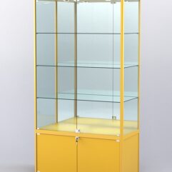 Витрина АЛПРО №1-400-3 (задняя стенка - зеркало), Желтый