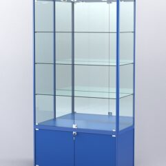 Витрина АЛПРО №1-400-3 (задняя стенка - зеркало), Синий