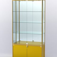Витрина АЛПРО №1-300-3 (задняя стенка - зеркало), Золотой