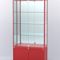 Витрина АЛПРО №1-300-3 (задняя стенка - зеркало), Красный