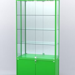 Витрина АЛПРО №1-300-3 (задняя стенка - зеркало), Зеленый