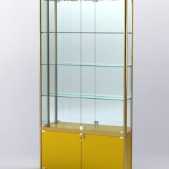 Витрина АЛПРО №1-200-3 (задняя стенка - зеркало), Золотой