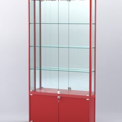 Витрина АЛПРО №1-200-3 (задняя стенка - зеркало), Красный